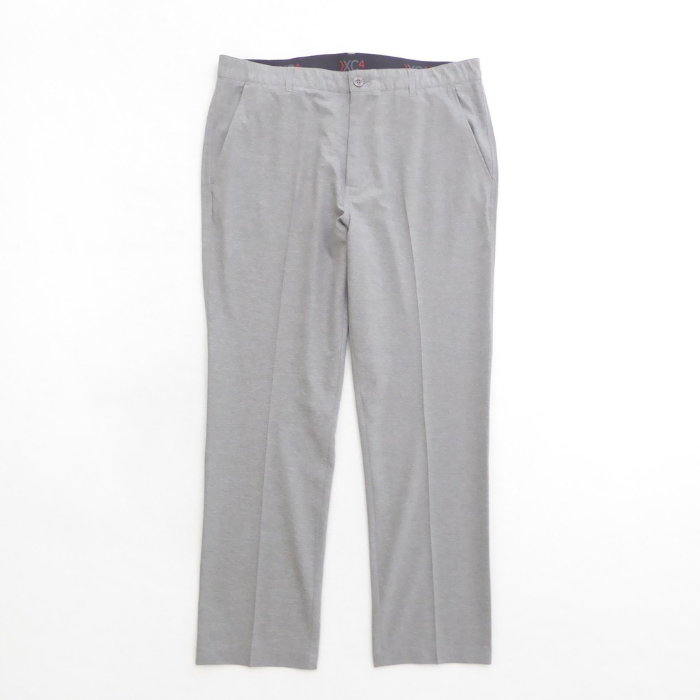 Johnston & Murphy XC4 Performance Flat-Front Pants Size 36S Short Grey Polyester